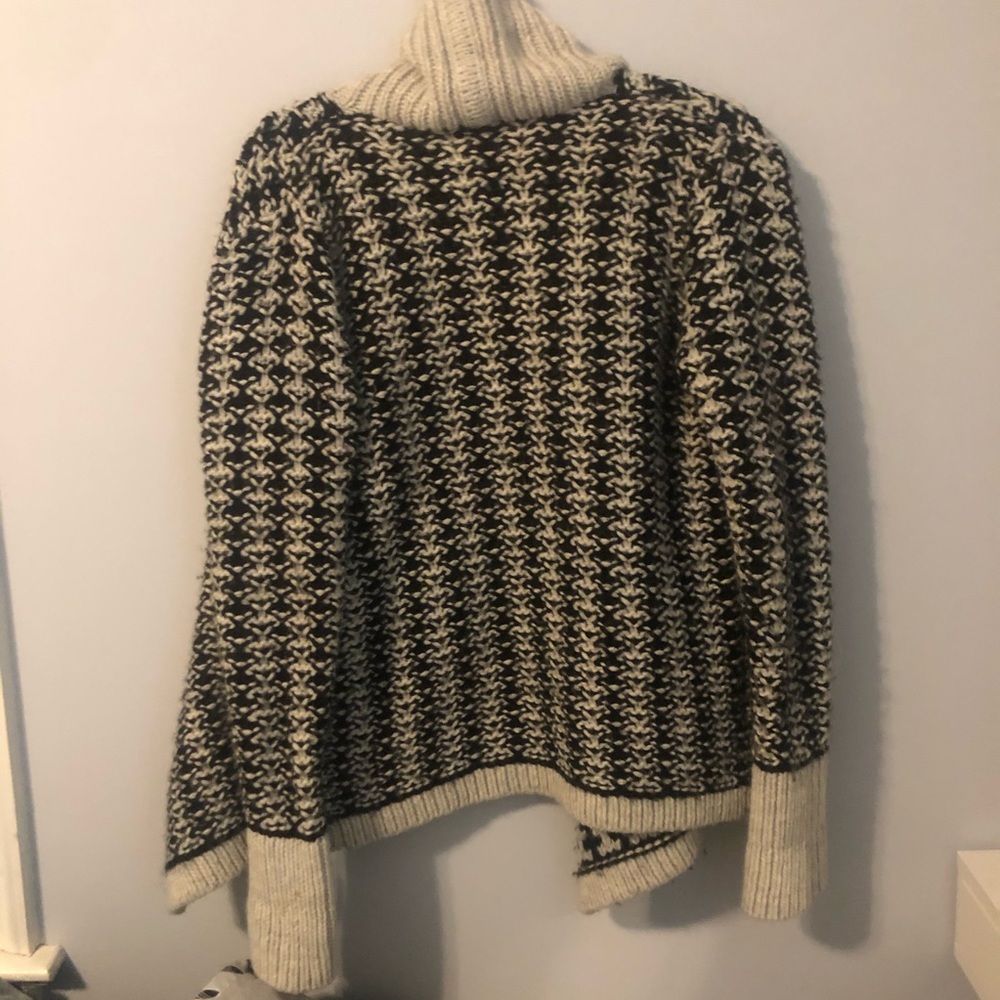 LOFT WOOL ALPACA BLEND HOUNDSTOOTH CARDIGAN SWEATER MEDIUM - Picture 9 of 9
